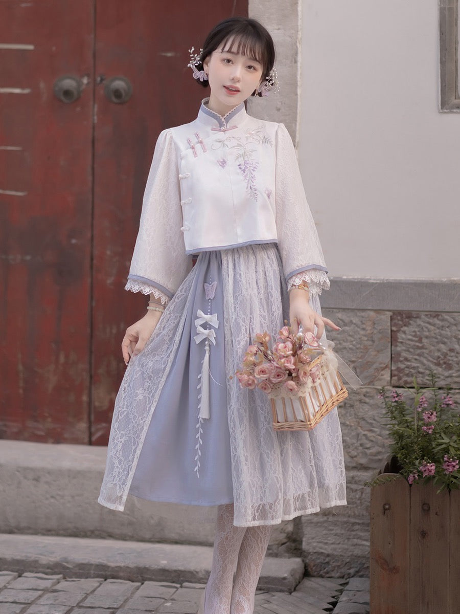 Wisteria Si original Hanfu women's Republic of China style daily Han e Lee Nhi Boutique Wisteria Si original Hanfu women's Republic of China style daily Han e Lee Nhi Boutique