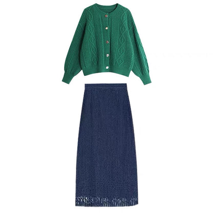 Autumn and winter women's milk series wear a French bellflower cold salt series a complete set of milky high-end two-piece suit skirts