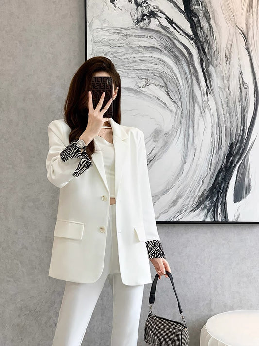 Korean version of the temperament light and familiar style suit top women's 2022 early autumn new high-end fashion sleeves small suit jacket
