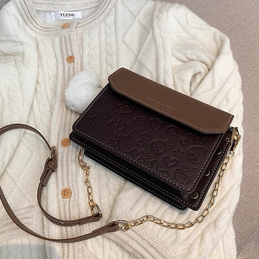 This year's popular small bag women's all-match 2022 new trendy niche high-end messenger bag chain retro small square bag