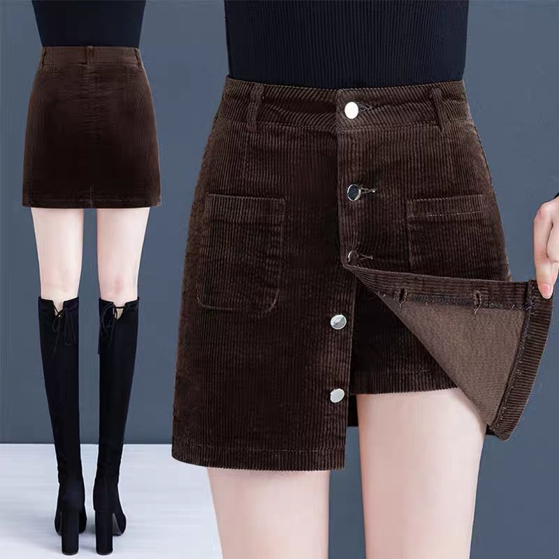 Corduroy skirt women's autumn and winter skirt corduroy skirt high waist thin skirt 2022 new fashion skirt winter
