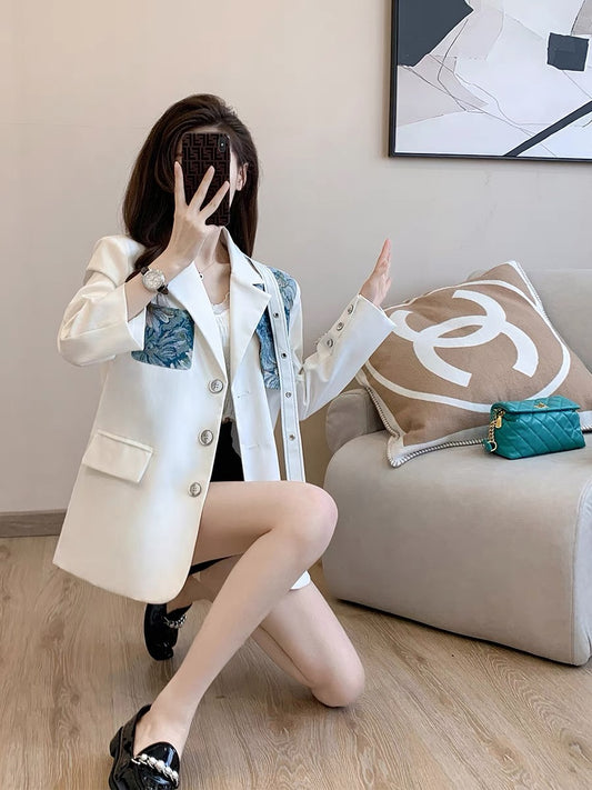 French retro British style suit top women's 2022 autumn new high-end fashion casual small suit jacket