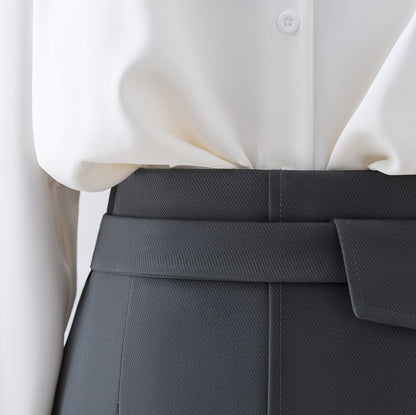 High waist skirt 2022 new pleated a-line skirt women autumn and winter mid-length small bag hip skirt spring and autumn