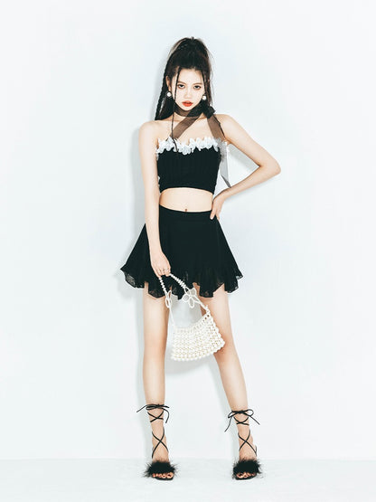 Junior Qi 2022 summer new ins style sexy pure desire niche high-end original design female split skirt swimsuit