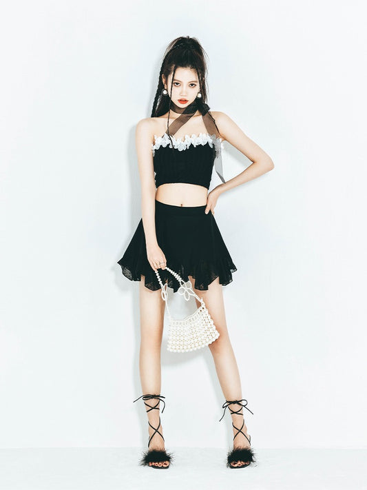 Junior Qi 2022 summer new ins style sexy pure desire niche high-end original design female split skirt swimsuit