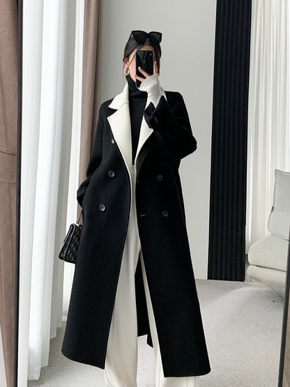 Guoge customized camel double-sided wool coat 2022 autumn and winter new high-end temperament goddess fan woolen coat