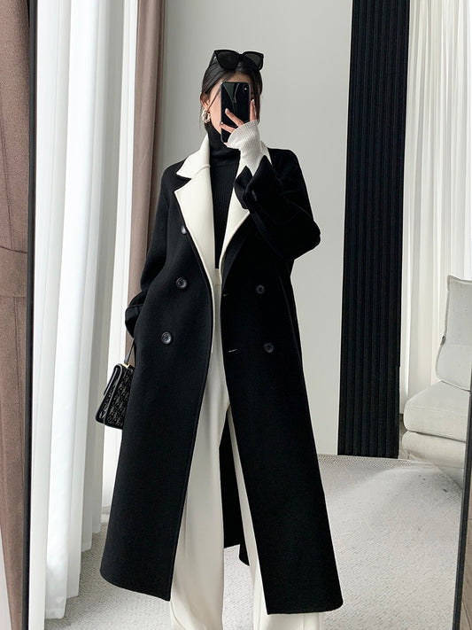 Guoge customized camel double-sided wool coat 2022 autumn and winter new high-end temperament goddess fan woolen coat