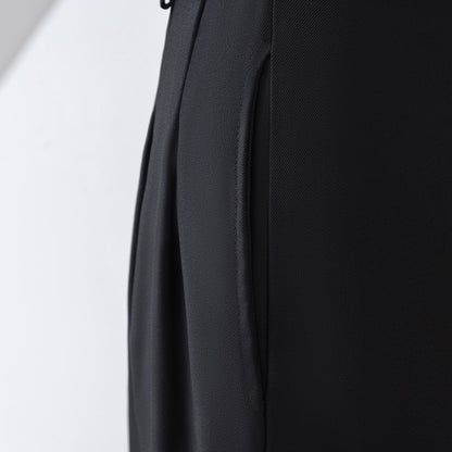 Black wide-leg mopping trousers women's spring and autumn high-waist drape small man 2023 new casual straight-leg suit trousers