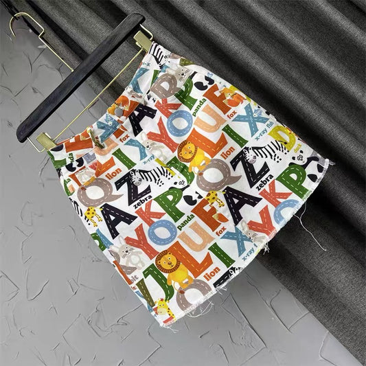 Cartoon animal skirt cute skirt girl autumn 2022 new Korean version fashion raw edge all-match a-type short skirt Q115