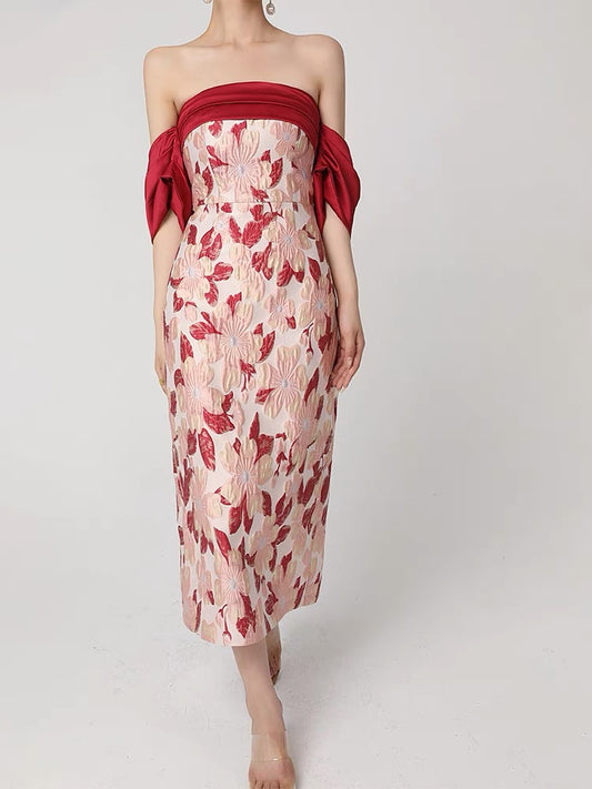 WANGXO high-quality one-shoulder tube top dress female summer 2022 new improved cheongsam mid-length skirt