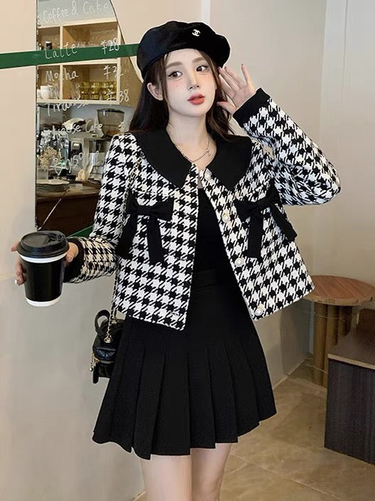 Miss Cocoli ~ design houndstooth short top coat