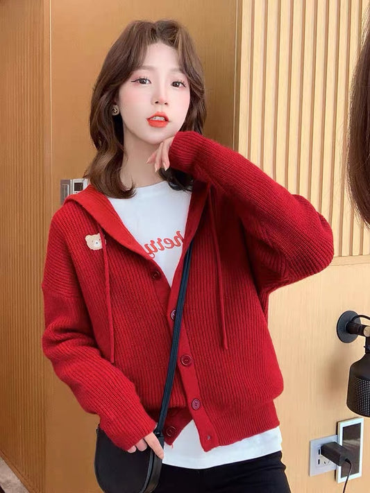 Sweet cardigan sweater jacket women's design niche new 2022 hot style fashionable Western style early autumn knitted sweater