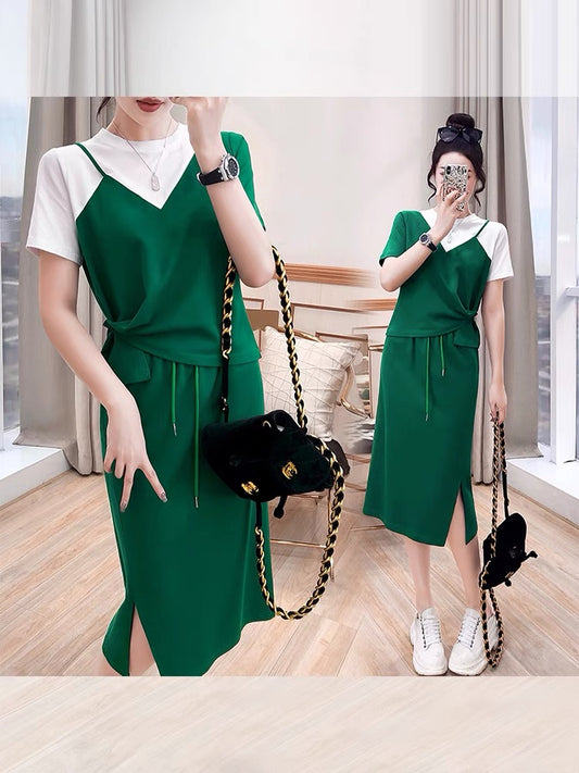 French Bellflower two-piece summer women's clothing 2022 new fashionable temperament ladies' tops and skirts suits for women's summer