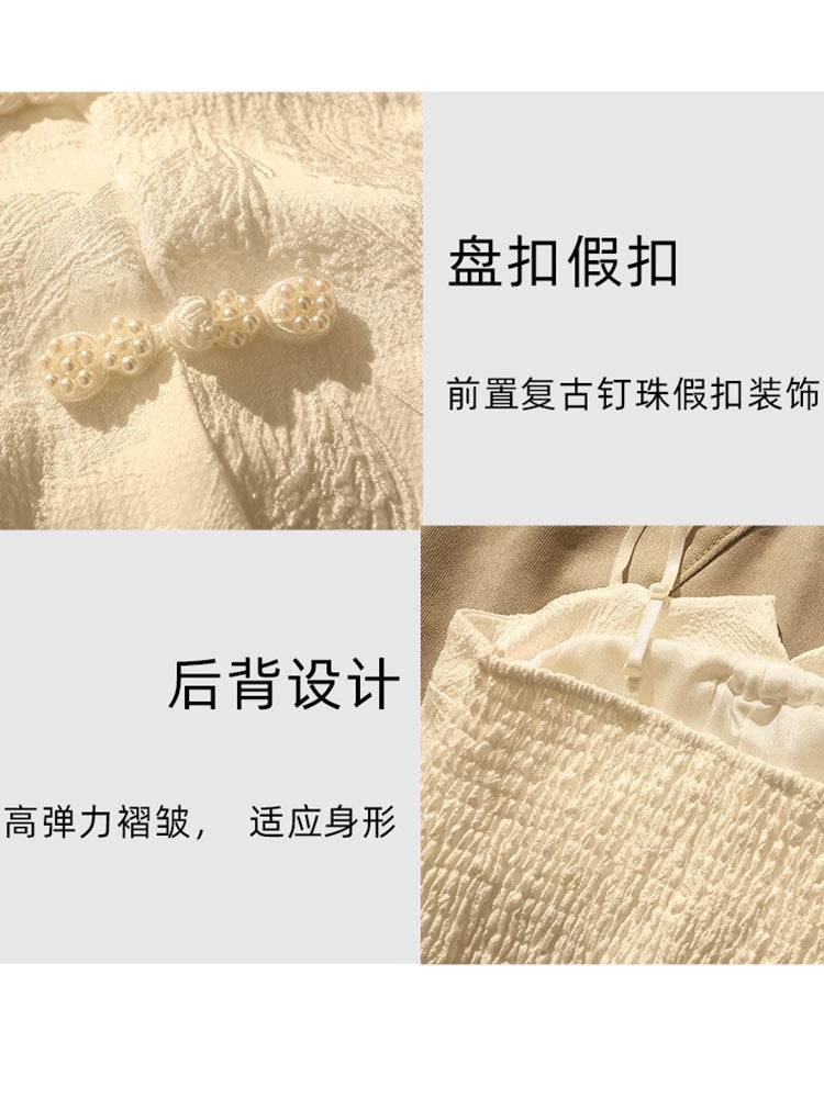 French style white unique small camisole female summer wear hot girl sexy belt chest pad base tube top top outer wear