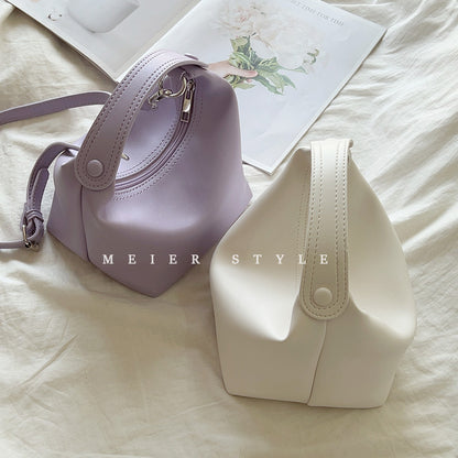 Korean ins macaron soft leather dumpling bag mini handbag fashion all-match single shoulder Messenger bag bucket bag female