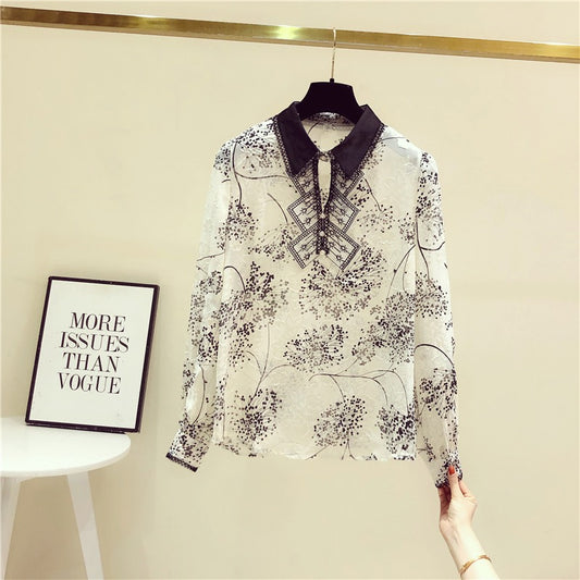 Brand counters withdraw cabinet clearance foreign trade cut label heavy printing fashion foreign style age reduction mulberry silk shirt long-sleeved women