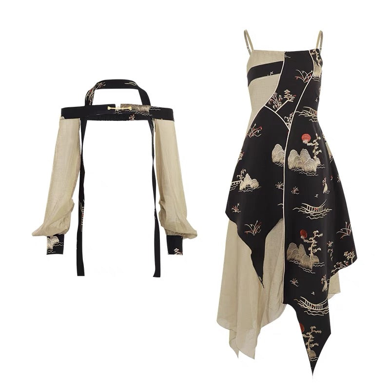 JZ Craftsman "New Product Has Opened" Menghuace Heavyweight Embroidered National Style Dress 2 Piece Set & New Chinese Style