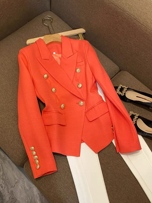 Korean version of women's European goods trendy red suit custom small Shenzhen Nanyou high-end jacket women's suit 6559