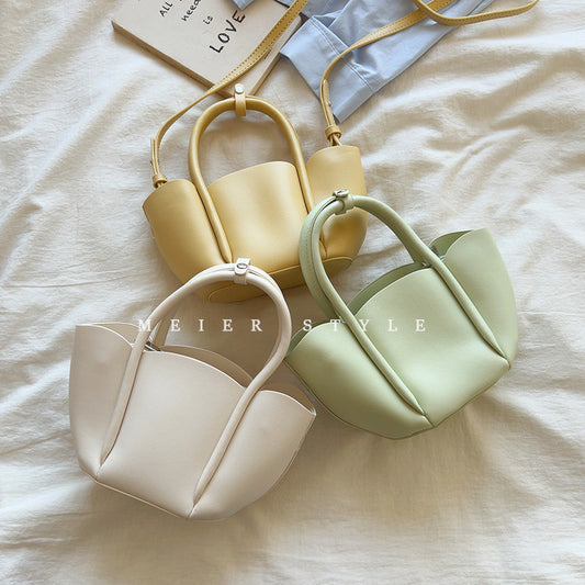 Korean niche design macaron vegetable basket bucket bag handbag fashion all-match one shoulder Messenger small bag trendy