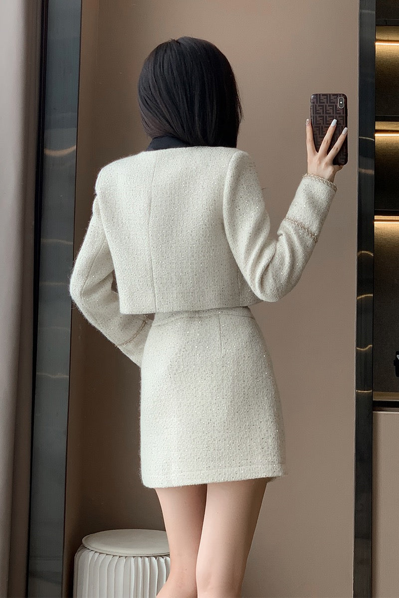 Small fragrant wind suit skirt women's autumn and winter 2022 new women's clothing small high-end temperament celebrity two-piece suit