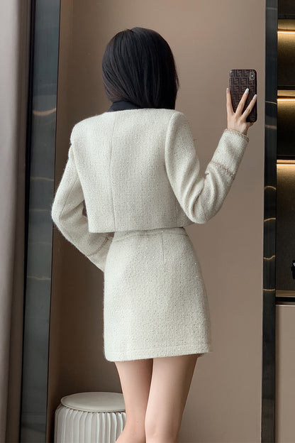 Small fragrant wind suit skirt women's autumn and winter 2022 new women's clothing small high-end temperament celebrity two-piece suit
