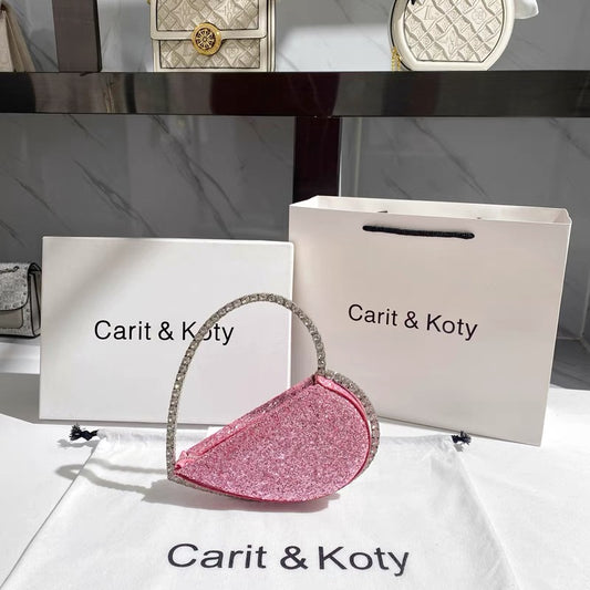 Carit Koty summer ladies niche sequined bag 2022 new trendy pink love bag rhinestone handbag