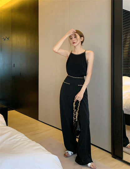 Black temperament camisole women's summer 2023 new hot girl inner wear sleeveless high-quality slim top outerwear 1985