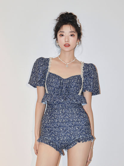 Jinzhu Swimsuit Women's New 2022 Explosive One-piece Conservative Conservative Covering Belly Showing Thin Small Chest Pure Desire Hot Spring Swimsuit