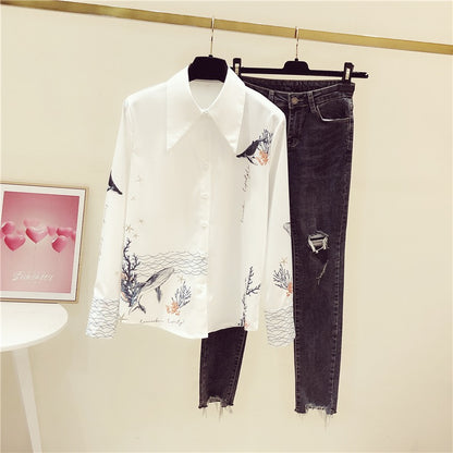2022 Early Autumn New Style Shirt Women's Design Sense Niche Long-sleeved Versatile Top Fashion Temperament High-end Shirt