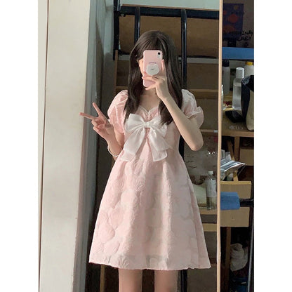 French-style sweet and sweet fugitive princess dress beautiful platycodon tutu skirt small age-reducing girl summer chic dress
