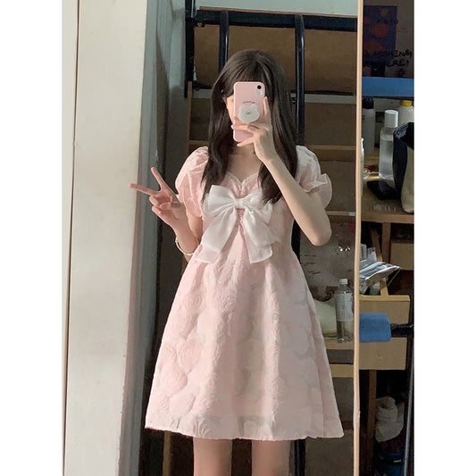 French-style sweet and sweet fugitive princess dress beautiful platycodon tutu skirt small age-reducing girl summer chic dress