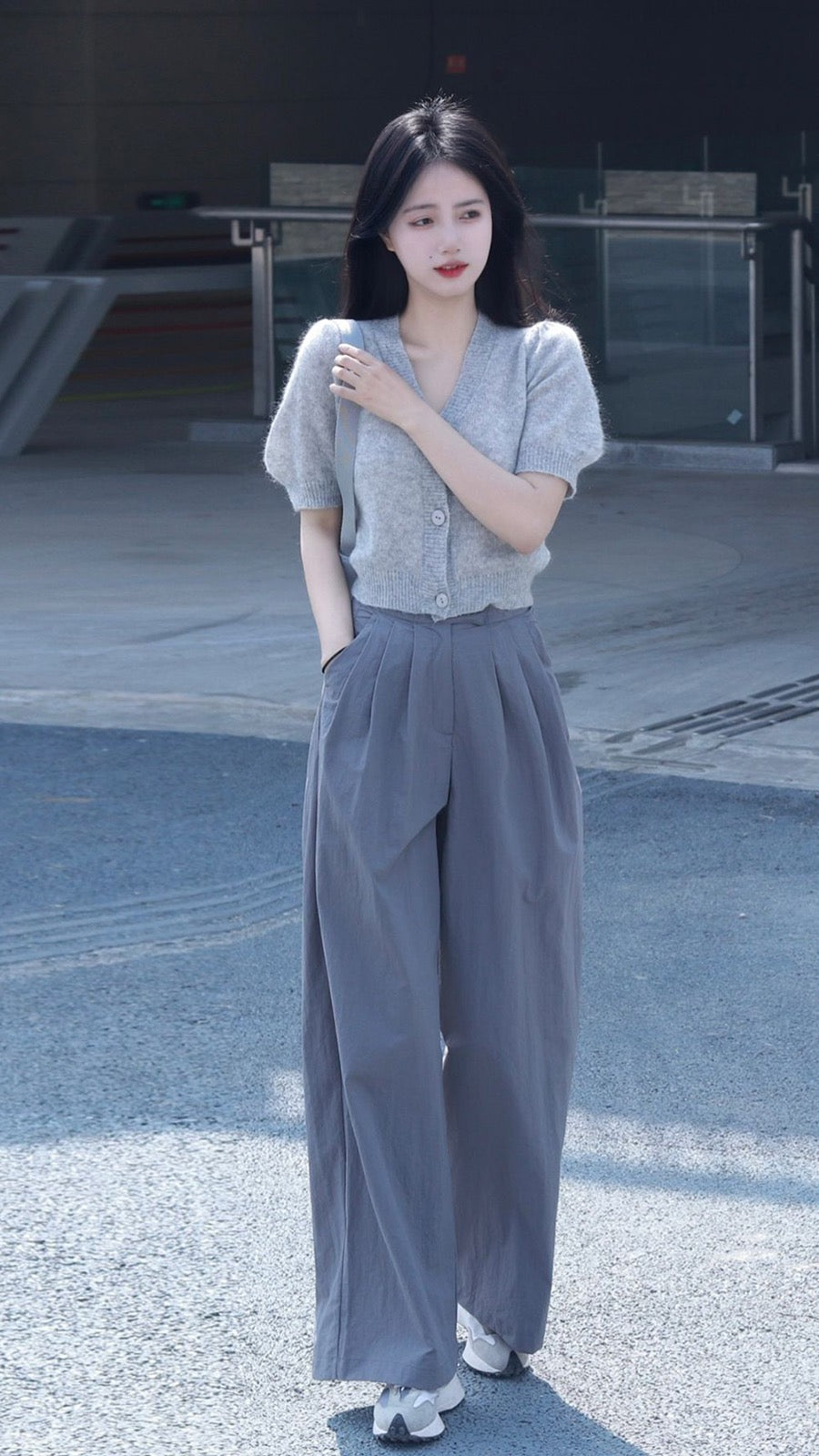 Summer new pear-shaped body tea wear a complete set with milk system slightly fat and thin cover meat two-piece suit for women