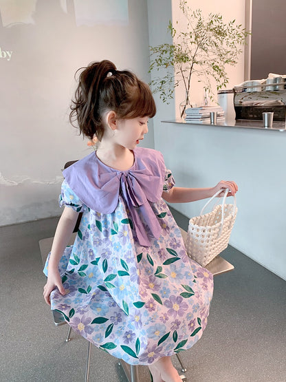 Girls Dress 2023 New Summer Dress Children Korean Version Loose Princess Dress Baby Summer Fashion Western Dress