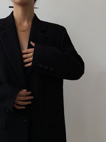 HUYIFAN black suit jacket female 2023 spring new Korean version loose retro casual thin small suit