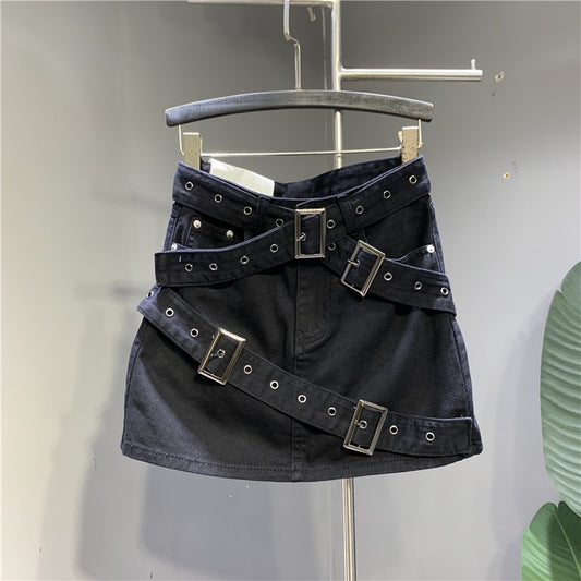 Bản sao của Internet celebrity trend fashion street dragon fruit color denim skirt 22 autumn personality three-dimensional pocket tooling skirt bag hip skirt