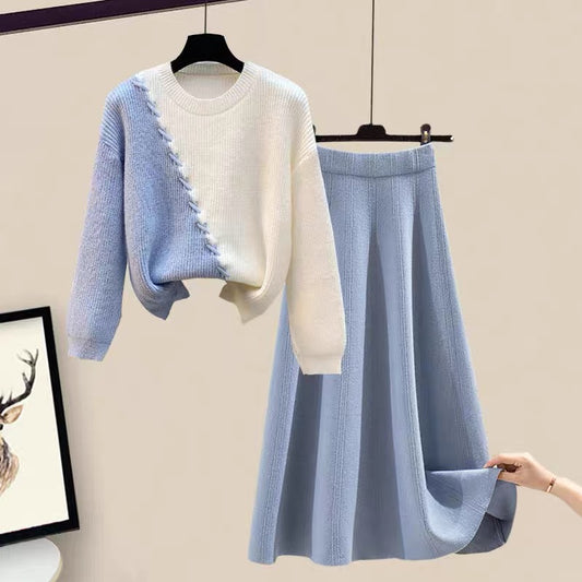 Winter women's clothing with temperament winter skirts skirts sweater suits winter clothing 2021 new women's two-piece suit 1807