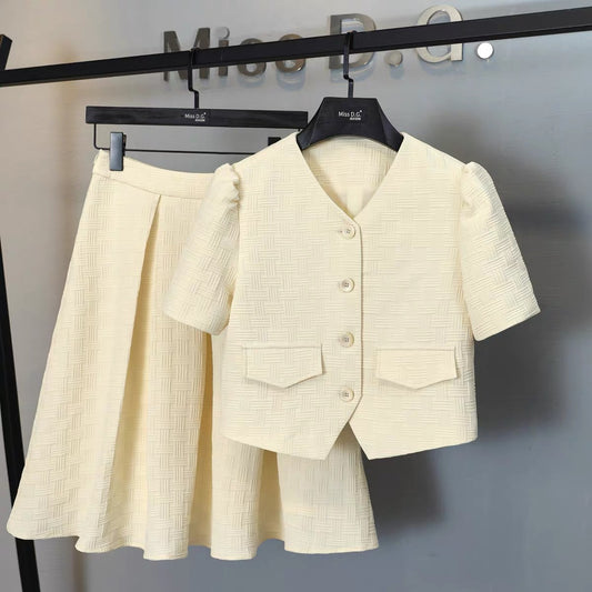 Miss DG skirt suit female summer two-piece set 2022 new fashion western style high-end small fragrance suit