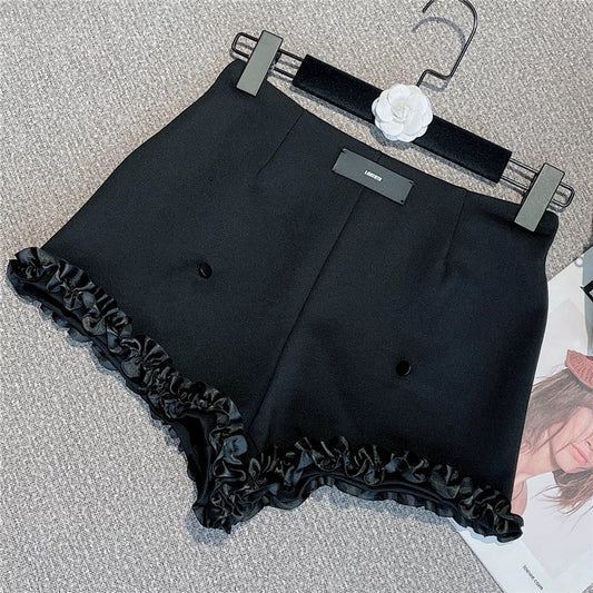 2022 summer new Korean version of the Internet celebrity with the same western style sweet lace high waist slim short sexy hot pants women 1611