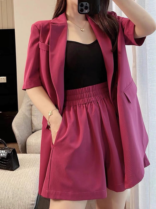 Miss Dong's high-end custom light familiar style women's suit Hong Kong flavor 2022 summer new shorts suit two-piece suit