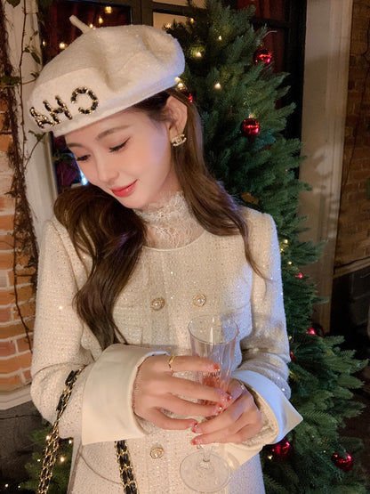 Fish Rabbit's Rabbit Fragrant Dress Women's Autumn and Winter Temperament Ladies' Skirt Straight Fit Slim Dress