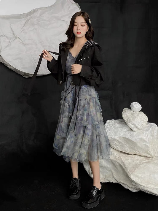 JZ artisan summer dress sweet beauty dress French dress fairy high-end super fairy temperament suspender skirt 1318