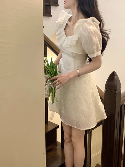 GUOGUOWOMEN Guoguojia solid color simple wood ear decorative textured fashion retro all-match dress 14