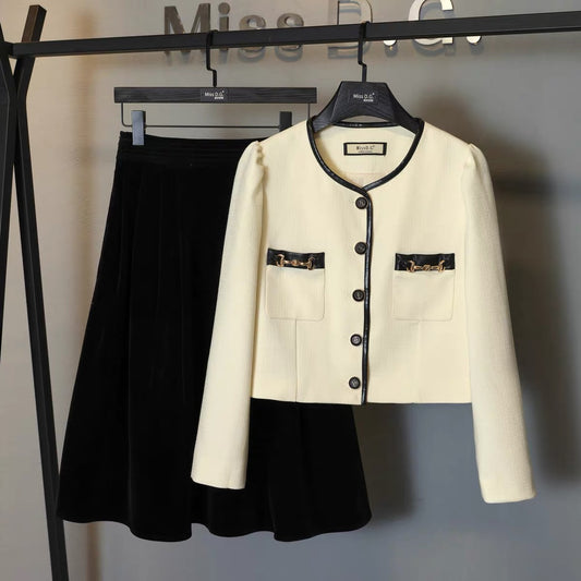 Miss DG small fragrance suit women's autumn 2022 new temperament ladies daughter jacket slim skirt 1705
