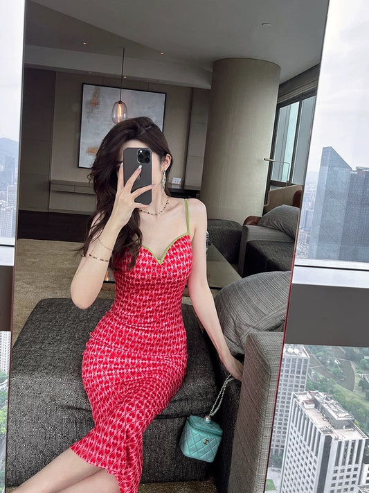 European station beautiful romantic palace style dress waist is thin French sweet tube top suspender skirt summer new style