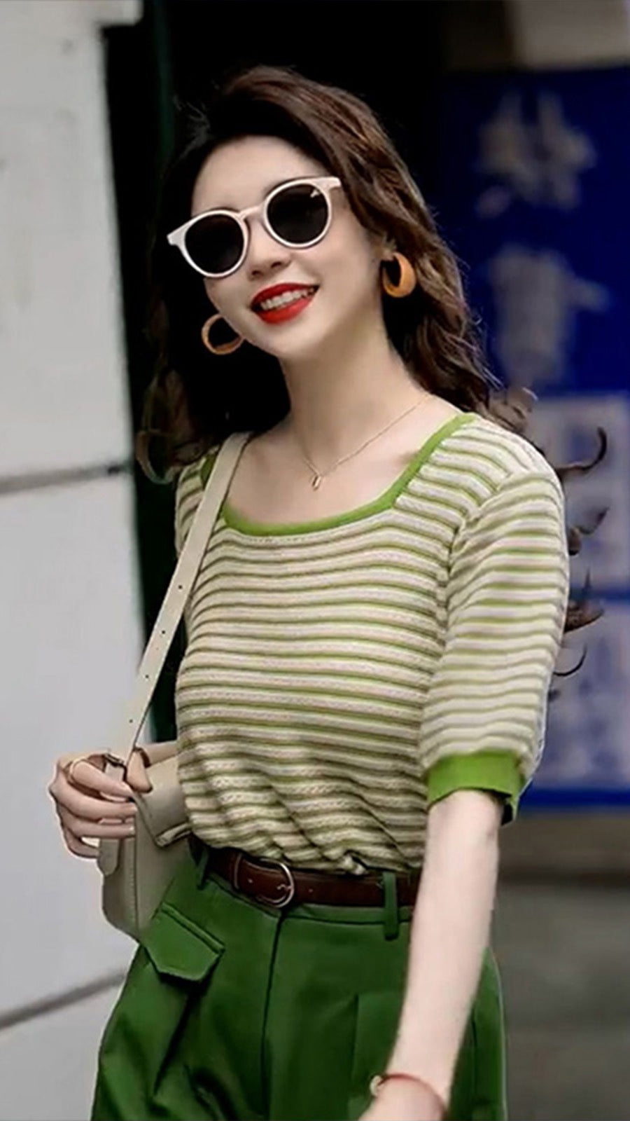 Summer new pear-shaped body tea wear a complete set with milk system slightly fat and thin cover meat two-piece suit for women