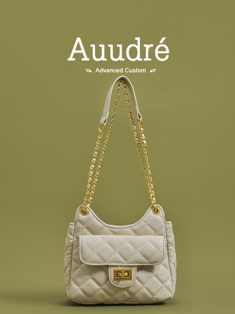 Auudre small bag women's 2023 summer new high-end foreign style single shoulder bucket bag hit color chain messenger bag