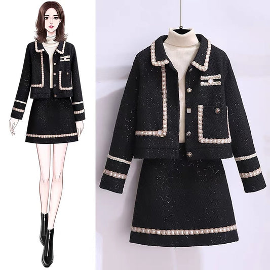 Xiaoxiangfeng suit skirt women's autumn and winter 2022 new high-end small net red fashion two-three-piece suit