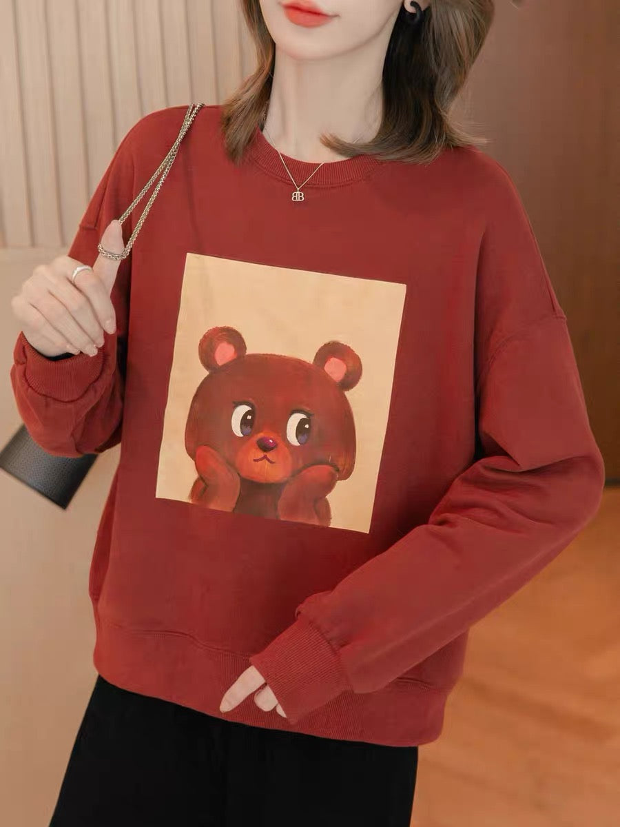 Small grain short round neck pullover sweater women's 2022 autumn and winter new high-quality loose long-sleeved knitted top