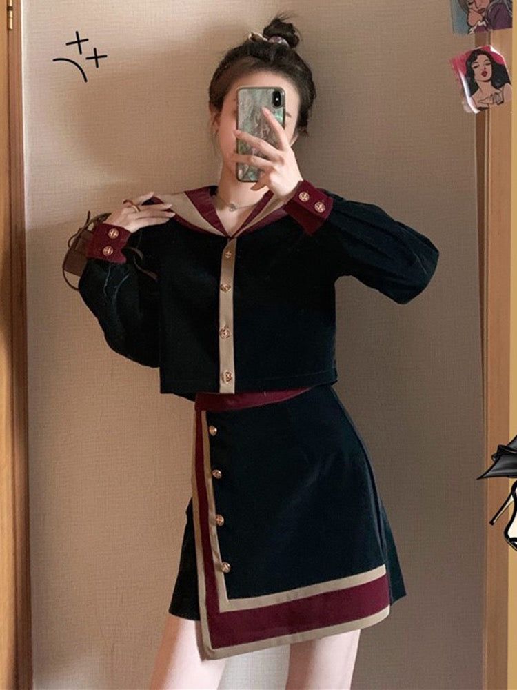 Small fragrant wind suit 2022 spring new female small net red temperament fashion celebrity skirt two-piece set