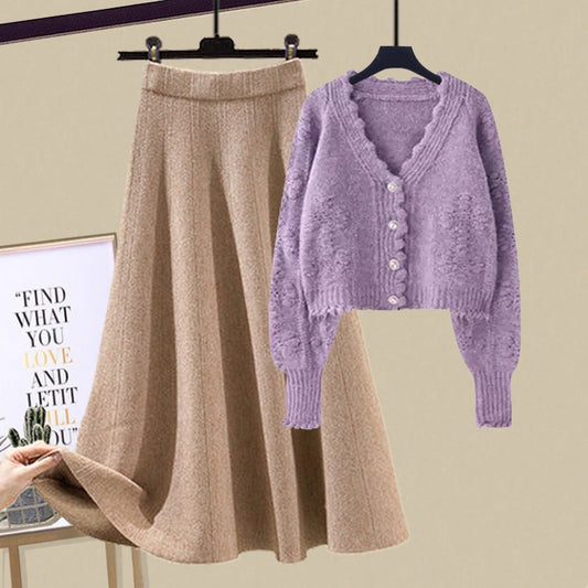 Autumn and Winter French Small Fragrance Two-piece Set